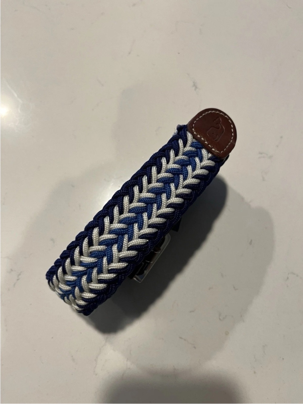VINEYARD VINES Navy & White Woven Braided Belt NWOT sz 46 - Picture 2 of 5